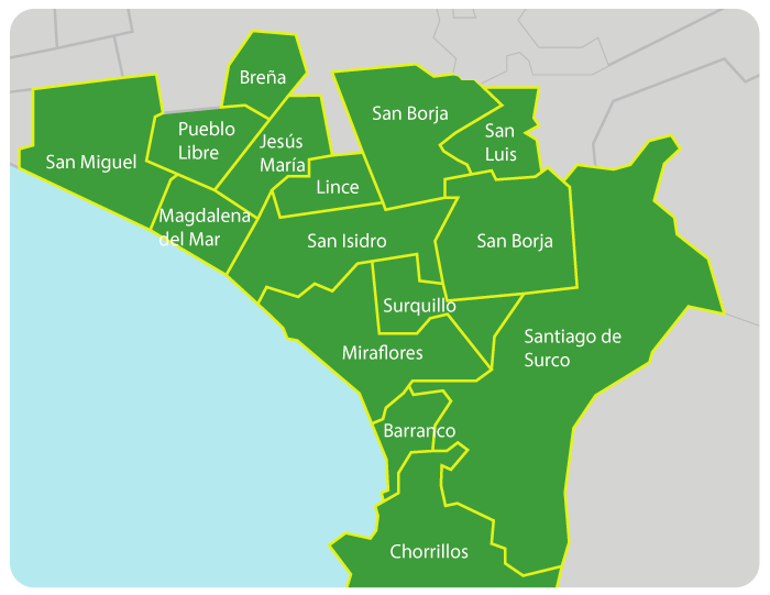 Cobertura de delivery mapa