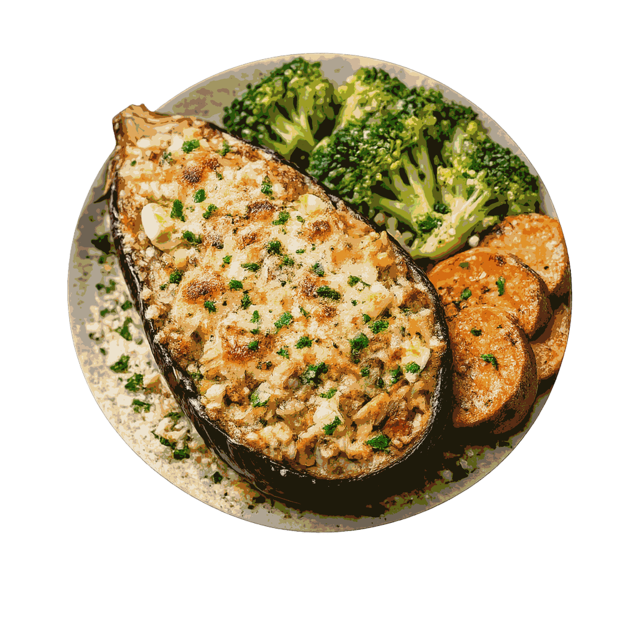 Berenjenas rellenas gratinadas