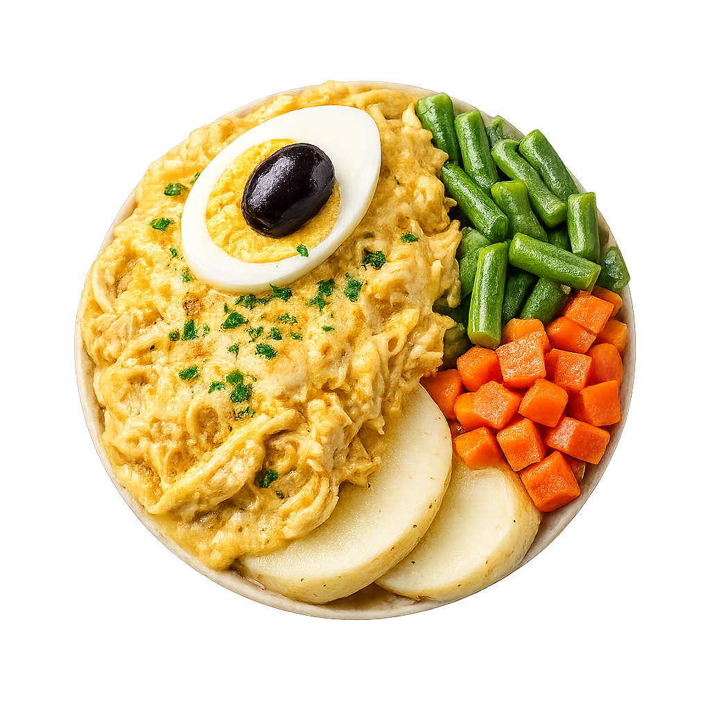 Ají de pollo con verduras