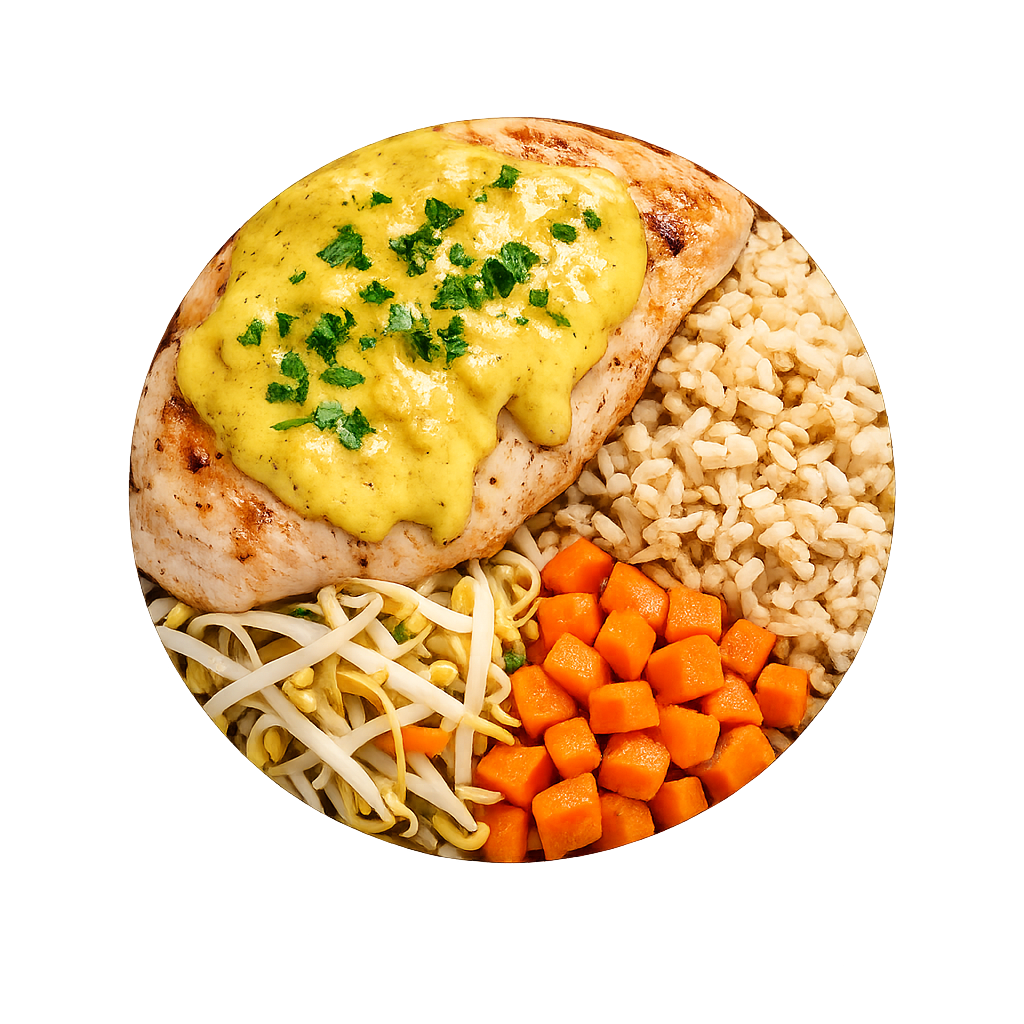 Pollo al Curry con arroz integral